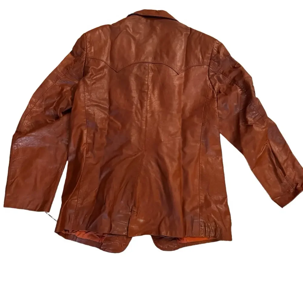 Genuine Leather Jacket Rust in color fully lined Quality Jeffery Size‎ 44